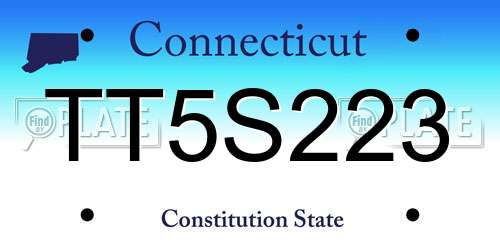TT5S223 Connecticut License Plate