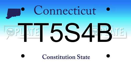 TT5S4B Connecticut License Plate