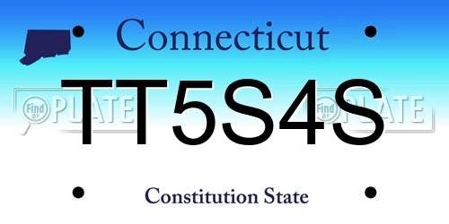 TT5S4S Connecticut License Plate