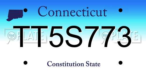 TT5S773 Connecticut License Plate