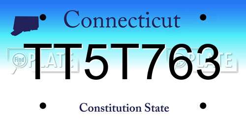 TT5T763 Connecticut License Plate