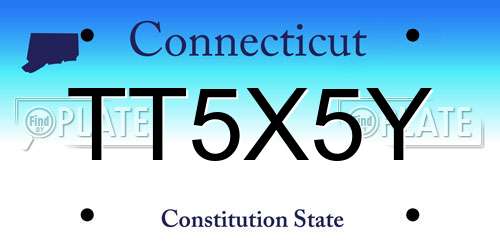 TT5X5Y Connecticut License Plate