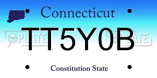 TT5Y0B Connecticut License Plate