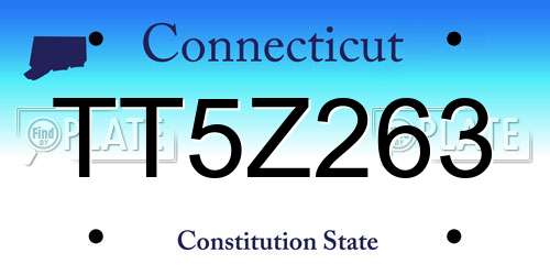 TT5Z263 Connecticut License Plate