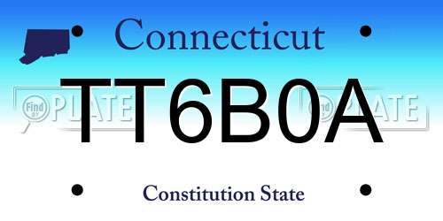 TT6B0A Connecticut License Plate