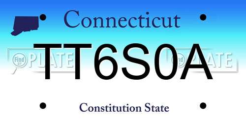 TT6S0A Connecticut License Plate