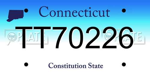TT70226 Connecticut License Plate