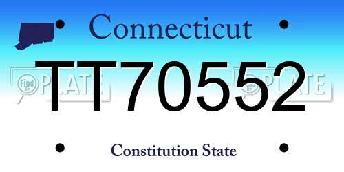 TT70552 Connecticut License Plate