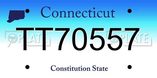 TT70557 Connecticut License Plate