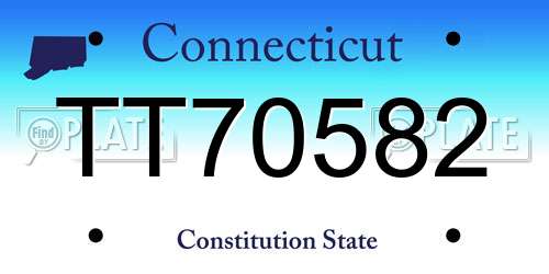 TT70582 Connecticut License Plate