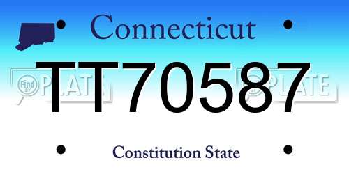 TT70587 Connecticut License Plate