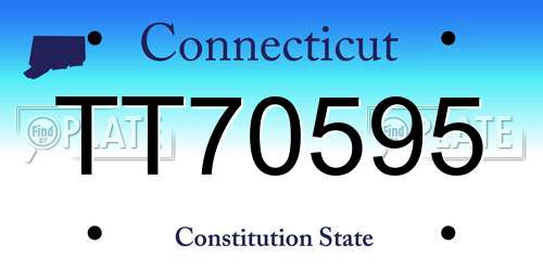 TT70595 Connecticut License Plate