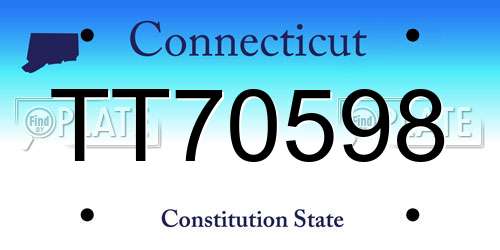 TT70598 Connecticut License Plate