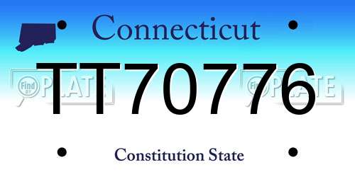 TT70776 Connecticut License Plate