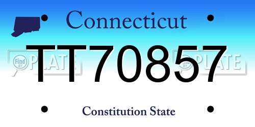TT70857 Connecticut License Plate
