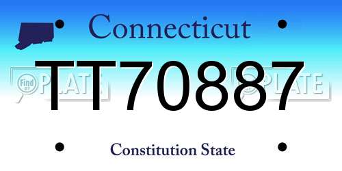 TT70887 Connecticut License Plate