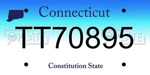 TT70895 Connecticut License Plate