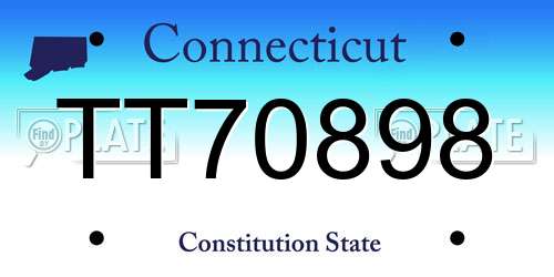 TT70898 Connecticut License Plate
