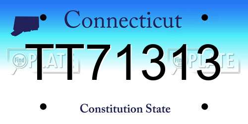 TT71313 Connecticut License Plate