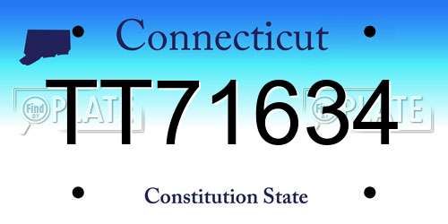 TT71634 Connecticut License Plate