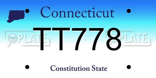 TT778 Connecticut License Plate