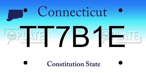 TT7B1E Connecticut License Plate
