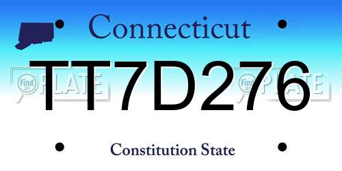 TT7D276 Connecticut License Plate