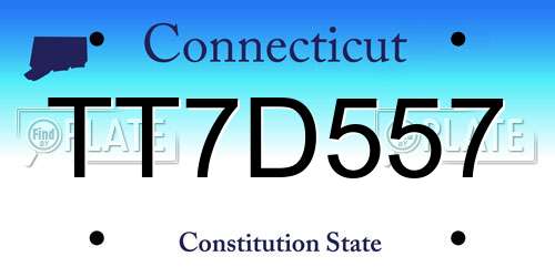 TT7D557 Connecticut License Plate