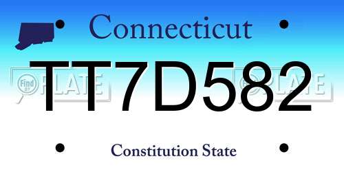 TT7D582 Connecticut License Plate