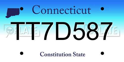 TT7D587 Connecticut License Plate