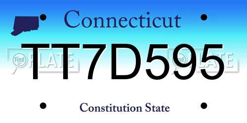 TT7D595 Connecticut License Plate