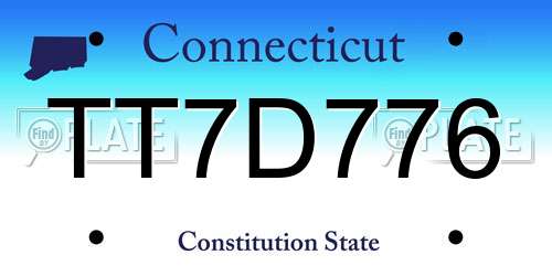 TT7D776 Connecticut License Plate