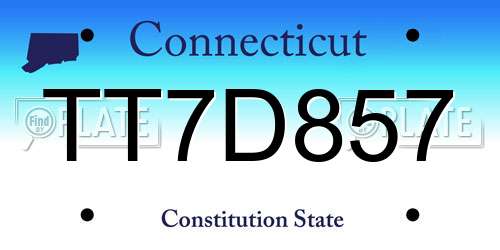 TT7D857 Connecticut License Plate