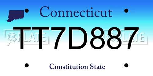 TT7D887 Connecticut License Plate