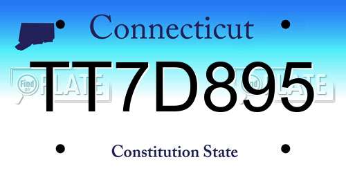 TT7D895 Connecticut License Plate