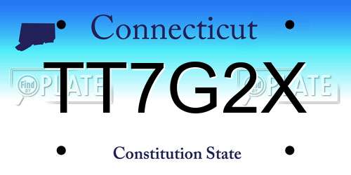 TT7G2X Connecticut License Plate