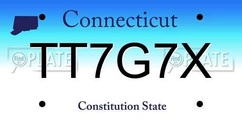 TT7G7X Connecticut License Plate
