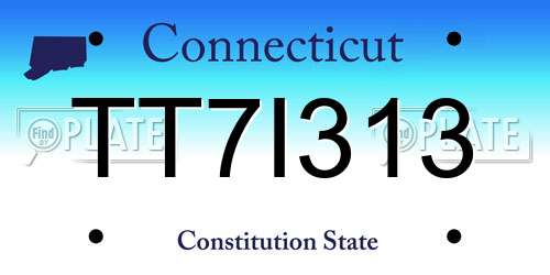 TT7I313 Connecticut License Plate