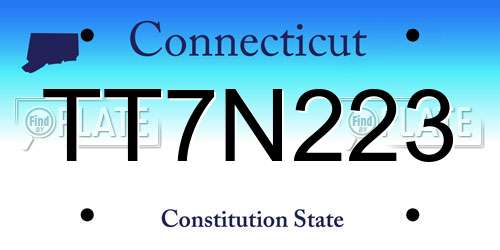 TT7N223 Connecticut License Plate
