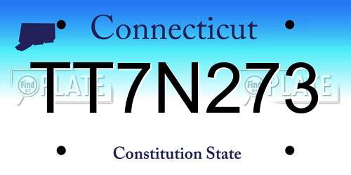 TT7N273 Connecticut License Plate