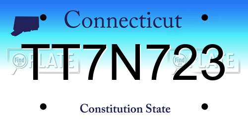 TT7N723 Connecticut License Plate