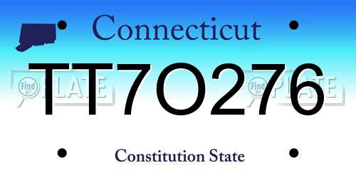 TT7O276 Connecticut License Plate