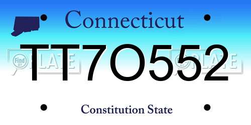 TT7O552 Connecticut License Plate