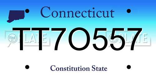 TT7O557 Connecticut License Plate