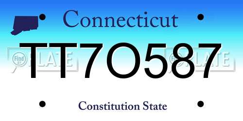 TT7O587 Connecticut License Plate