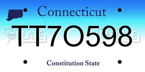 TT7O598 Connecticut License Plate