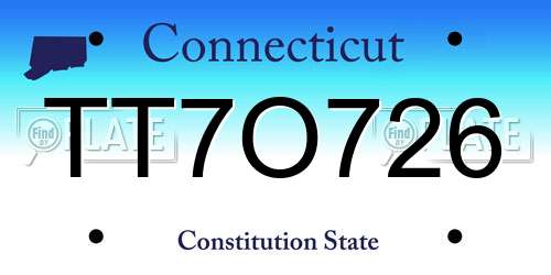 TT7O726 Connecticut License Plate