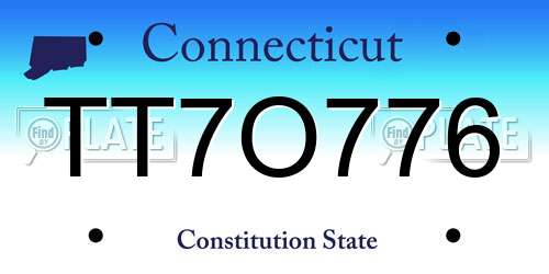 TT7O776 Connecticut License Plate