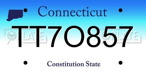 TT7O857 Connecticut License Plate