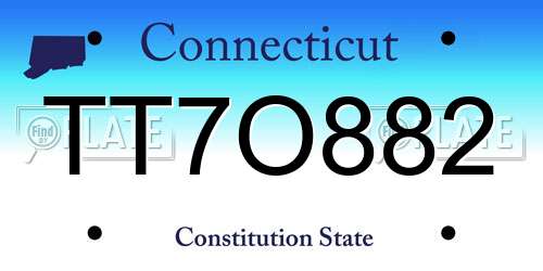 TT7O882 Connecticut License Plate